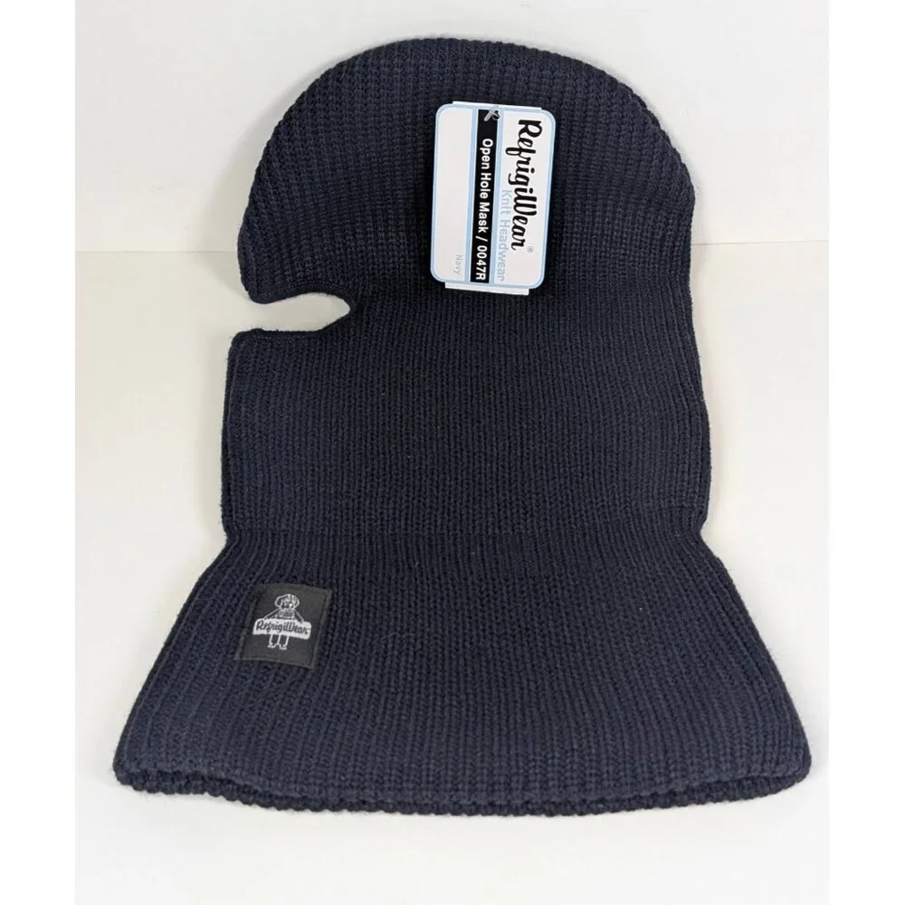 Vintage Refrigiwear Balaclava Face Mask Over-The-Head Open Eye 0047R Navy Blue